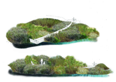 Malibu Lagoon overlook illustration